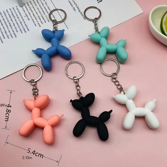 NEW, 1pc, Cute Cartoon Balloon Dog Keychain Pendant, Bag Ornament, Car Key Chain - Picture 4 of 4